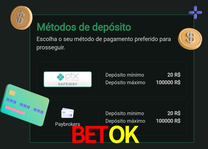 O cassino BETOK oferece uma grande variedade de métodos de pagamento